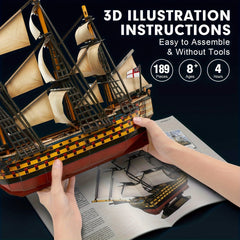 3D Puzzle Boat Model Royal Victory Diy Paper Model Toy