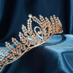 Rhinestone Leaf Ladies Crown Wedding Headwear Crystal Hair Hoop