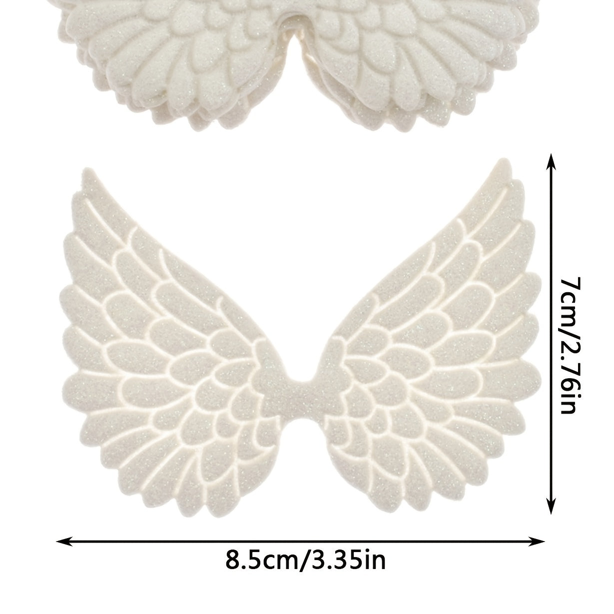 10pcs Angel Wings Patches Stamping Fabric Embossed PVC Glitter Applique DIY