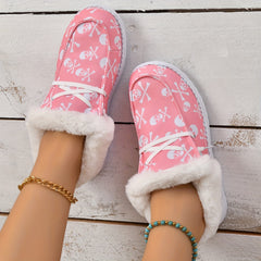Colorful Skeleton Print Warm Sneakers Lightweight Casual Shoes