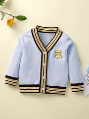 Toddler Boys Block Knit Cardigan V neck Button Up Sweater Kids Clothes