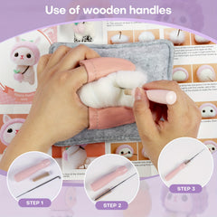 4pcs English Rabbit Doll Wool Felt DIY Material Pack