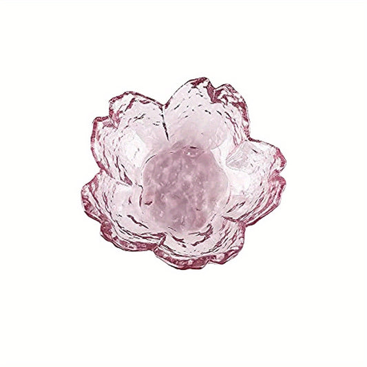 4pcs Dessert Dishes Fruit Bowl Cherry Blossoms Dish Glass Seasoning Dish