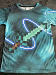 Boy's 3D Sword Graphic T shirt Slim Fit Tee For Summer