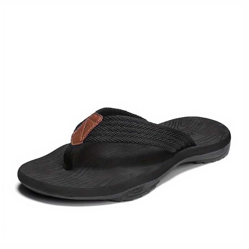 Men's Striped Flip Flops Arch Support Lightweight Beach Sandals