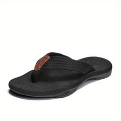 Men's Striped Flip Flops Arch Support Lightweight Beach Sandals