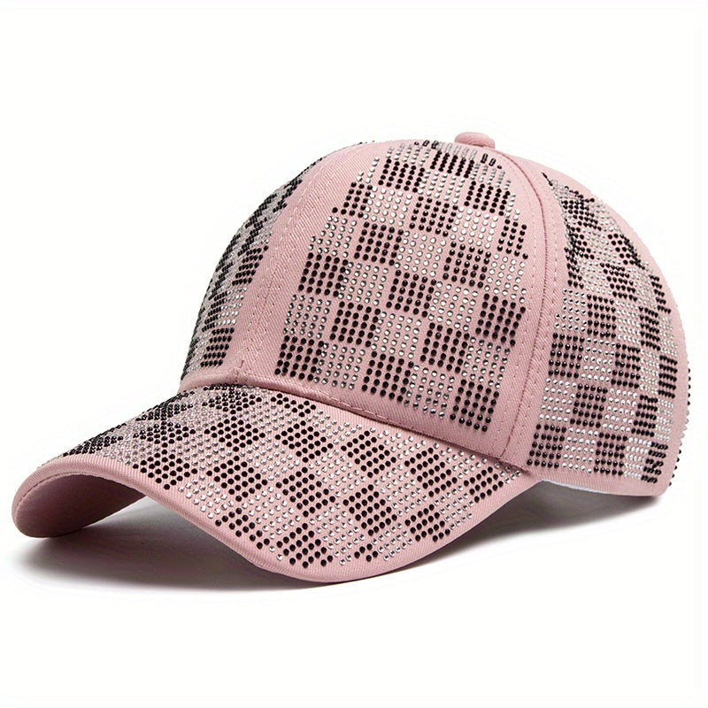Plaid Baseball Cap Solid Cotton Dad Hat Adjustable Sun Hats