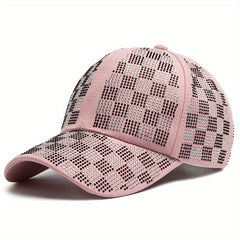Plaid Baseball Cap Solid Cotton Dad Hat Adjustable Sun Hats