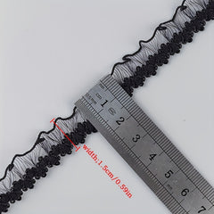 10 Yards Flower Embroidery Lace With Lotus Leaf Edge 15mm Lace Trim
