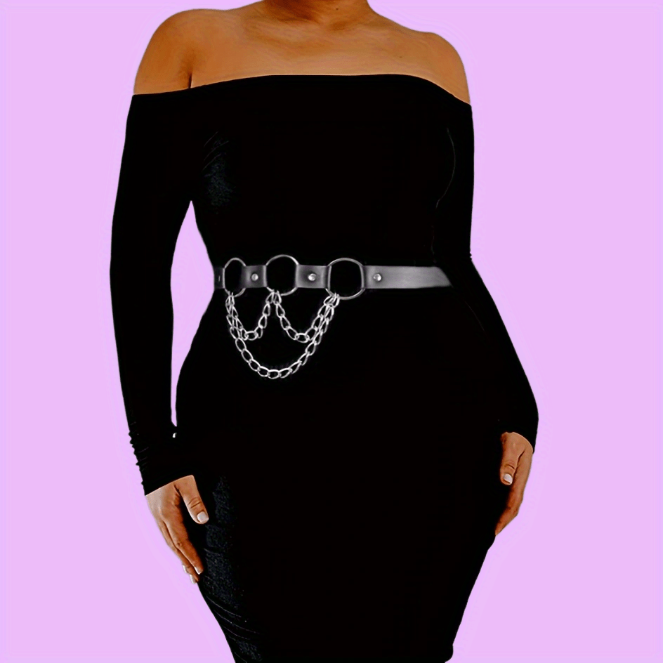 Waist Belt With Chain Pu Leather Harness Belt For Women