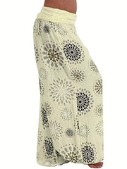 Boho Floral Harem Pants Elastic Waist Beach Pants