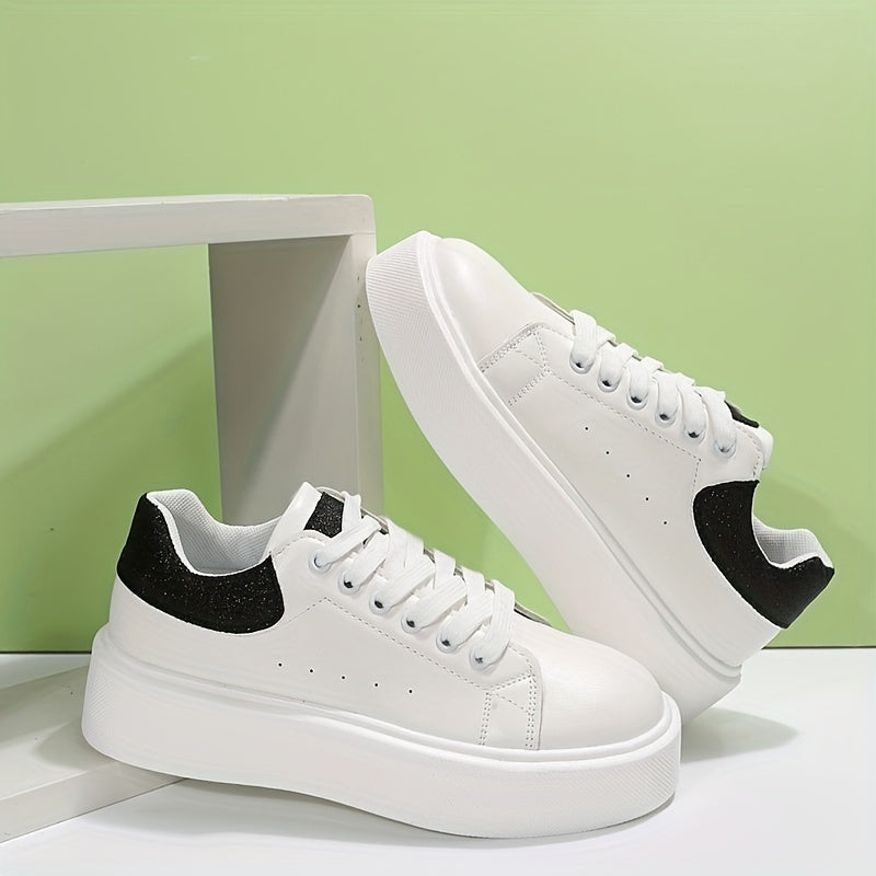 Glitter Platform Skate Shoes Low Top Sports Sneakers