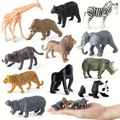 12pcs Realistic Wild Animal Figures Set for Christmas Birthday Easter