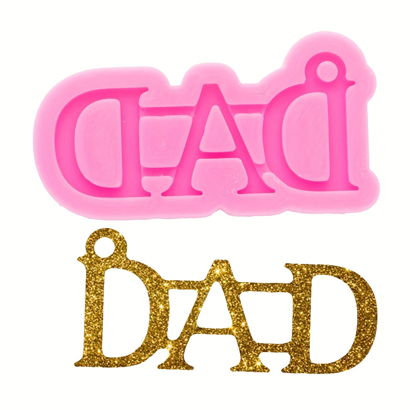 Dad Word Keychain Silicone Mold Father's Gift Epoxy Resin DIY Crafts