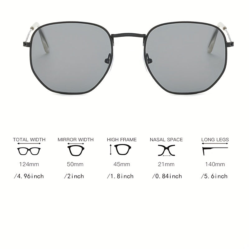 Square Metal Frame Sunglasses Polarized Glasses for Driving