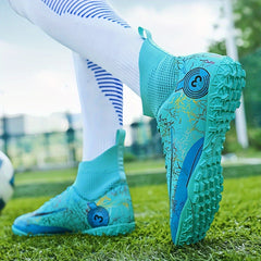 Men's High Top Turf Football Boots Outdoor Soccer Cleats