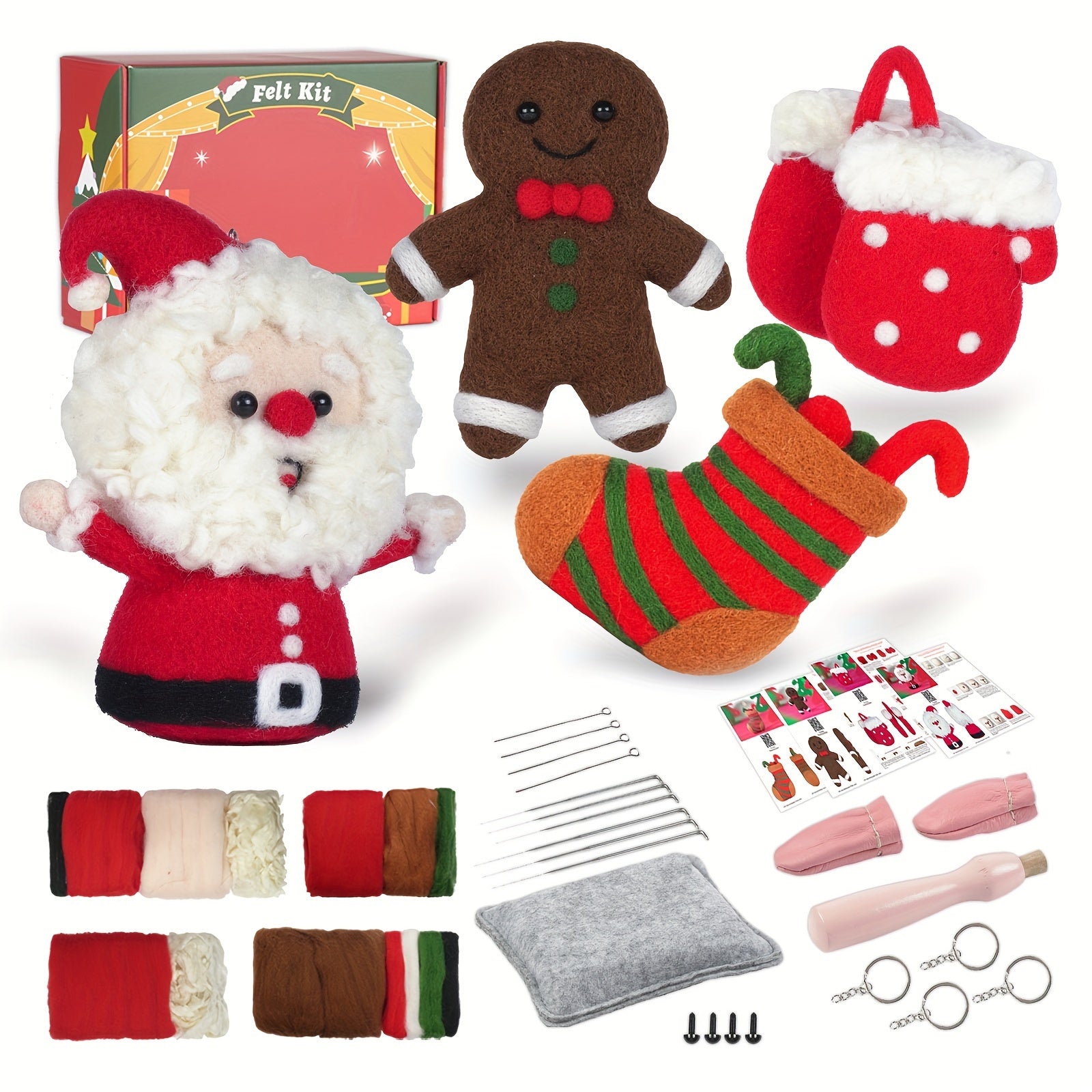 Santa Claus Needle Felting Kit For DIY Art Craft