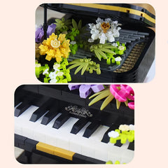 Particle Building Blocks Flower Piano Decoration Model