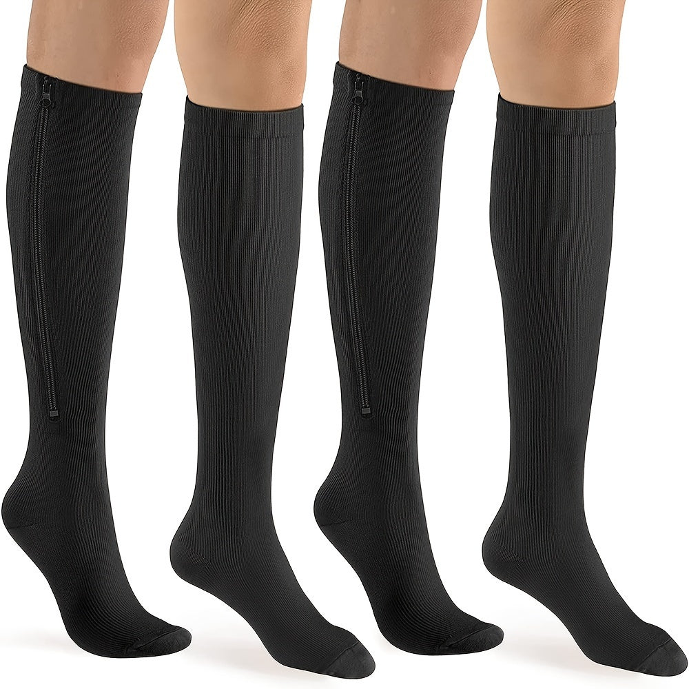 Men's Compression Zip Sport Socks - Set of 2
