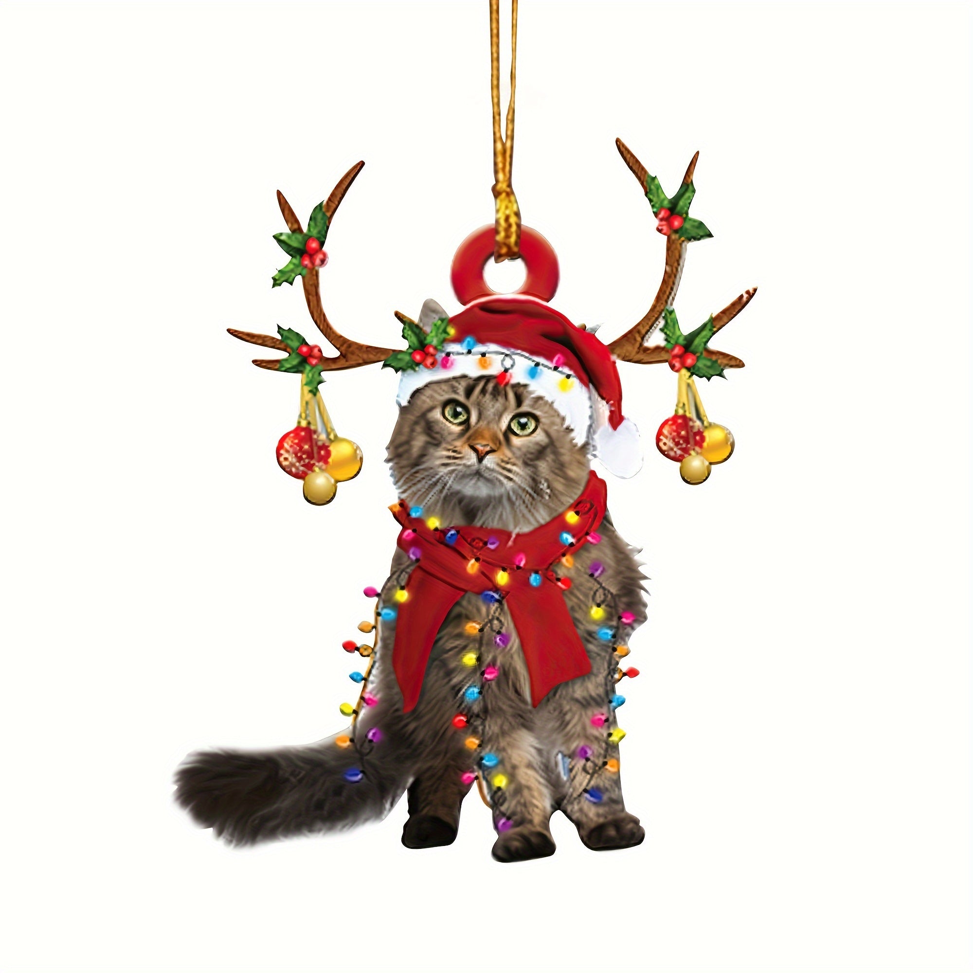 Maine Coon Cat Christmas Hat Reindeer Mirror Accessory
