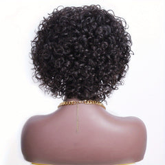 Brazilian Human Hair Pixie Cut Wig with T Part Lace Front Short Curly Wig