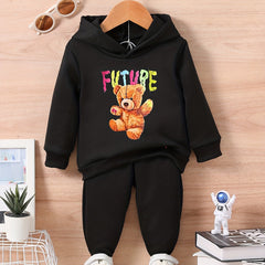 Bear Toy & FUTURE Print Baby Sweatshirt Trousers Set