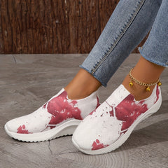Women's Blood Printed Sneakers Halloween Sock Shoes