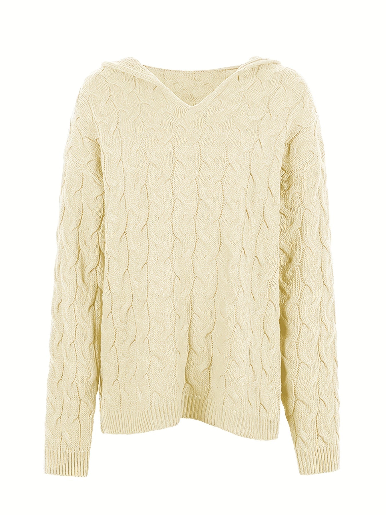 Casual Jacquard Hooded Jumper Medium Stretch