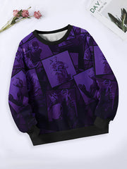 Anime Character Long Sleeve Crew Neck Sweatshirt, Spring/Fall Sports Gift
