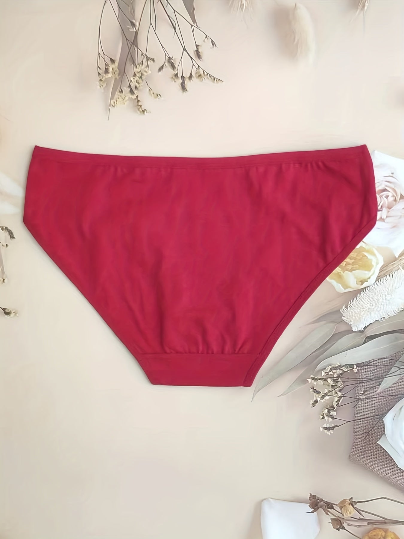 3pcs Heart Embroidery Briefs Comfy Stretchy Intimates Panties