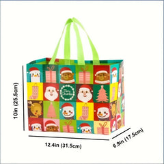 6pcs Printed Christmas Gift Bags Non woven Christmas Tote Bags With Handles