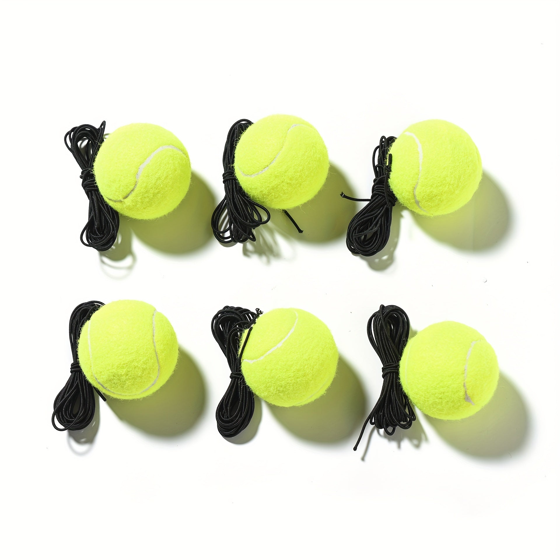 6pcs Tennis Training Ball With Elastic Rope for Outdoor Fitness Training