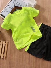 Kids Sports Casual Suit T-shirt & Shorts Set Quick Drying Lightweight
