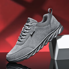 Men's Breathable Casual Lace Up Sneakers Comfortable Solid Shoes