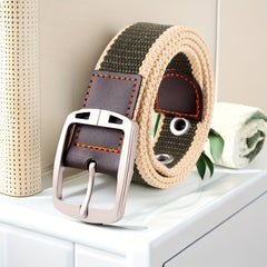 Canvas Alloy Needle Buckle Braid Belt Fashionable Cowboy Overalls Belt