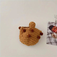 Knitted Shoulder Bag Handbag Small Coin Purse For Girls