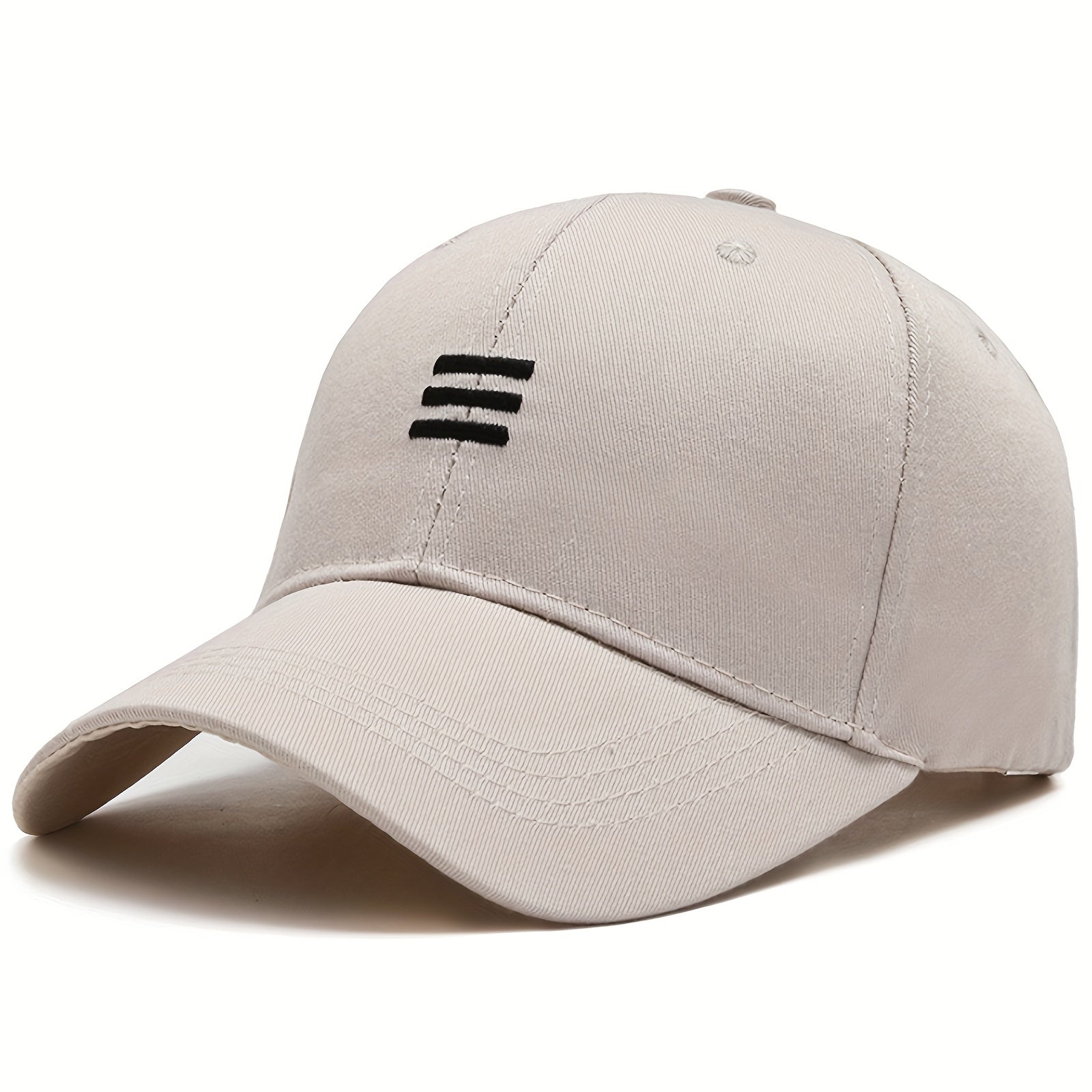 Three Bars Embroidery Casual Baseball Cap Adjustable Peaked Cap