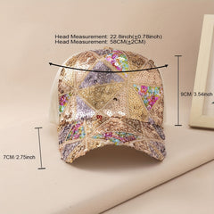 Sequin Sparkly Mesh Trucker Hat Adjustable Baseball Cap Plaid Dad Hats For Women
