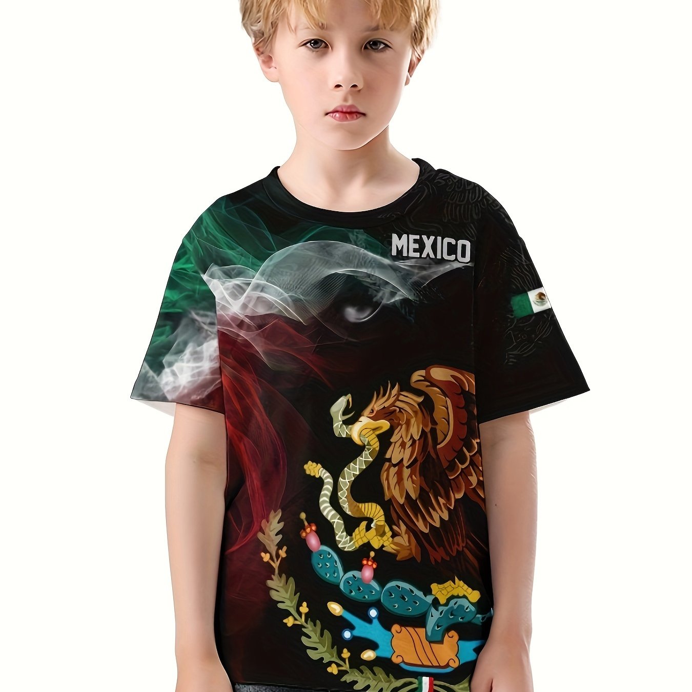Eagle 3D Print Boys T Shirt Short Sleeve Tee For Kids