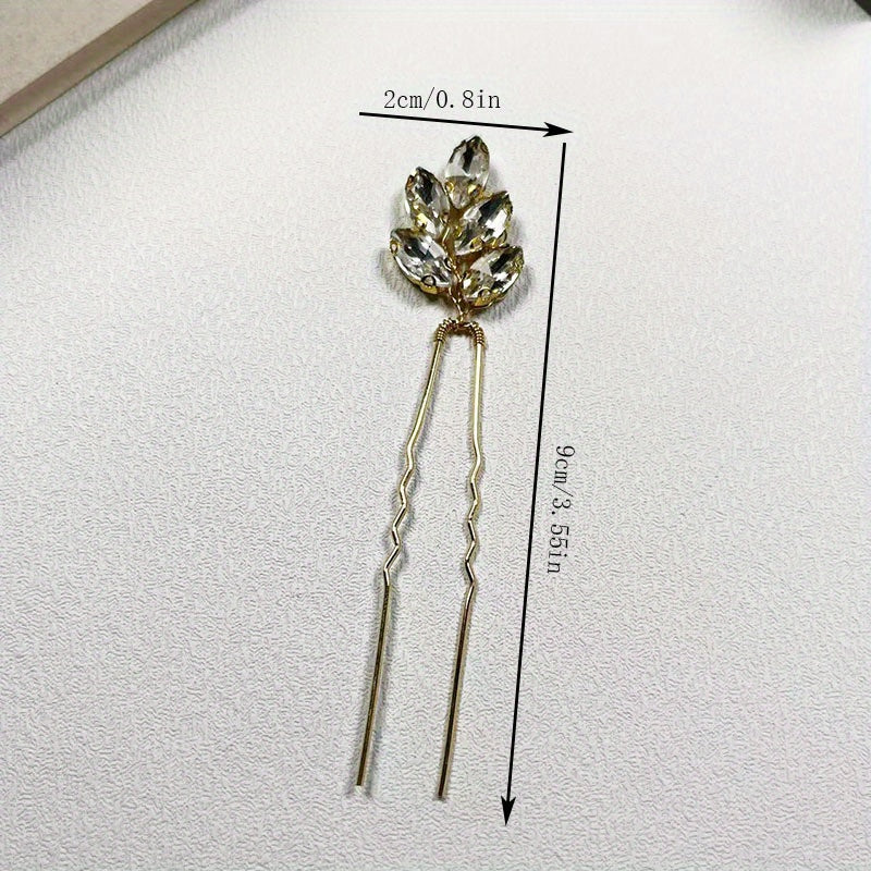 Crystal Pin U shaped Hair Pin Head Jewelry Bridal Wedding Hair Accessories
