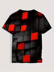 Men's Geo Graphic Tee Outdoor Casual Vision Crew Neck Short Sleeves
