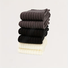 2 Pairs Solid Leg Warmers & Knee High Socks Women's Stockings