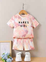 2pcs Toddler Girls MAMA'S GIRL T Shirts & Shorts Set
