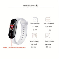 LED Kids Bracelet Watch Night Light Touch Screen Sports Electronic Watch