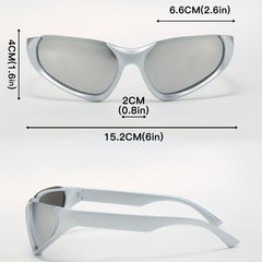 Y2K Wrap Around Shield Sunglasses Mirror Sun Shades