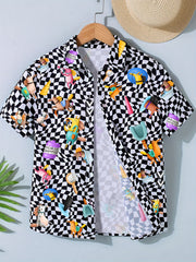 Kids Casual Checkered Short Sleeve Shirt for Summer