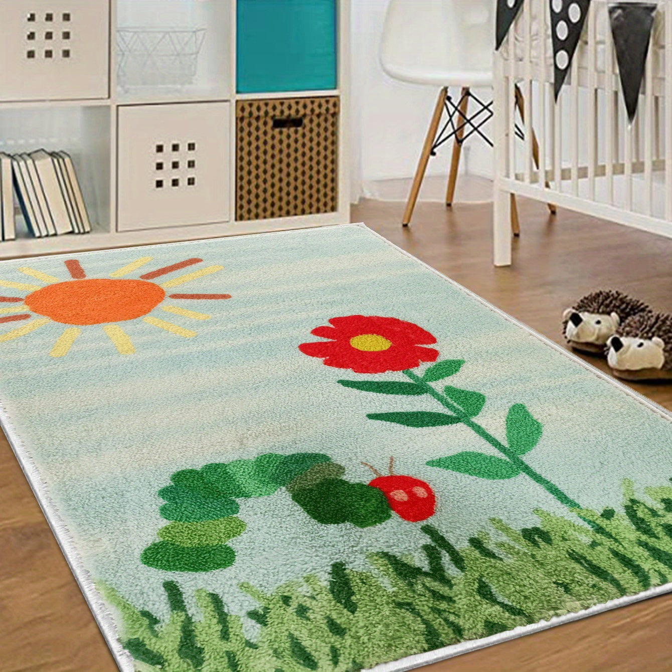 1pc Flower Area Rug Indoor Bedroom Non-slip Home Decor