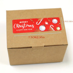120pcs Christmas Rectangular Stickers Sealing Stickers Packaging