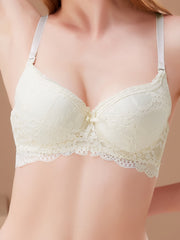 Lace Trim Push Up Bra High Elastic Comfort Women's Underwear