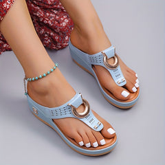 Women's Wedge Sandals Open Toe Outdoor Slides Air Cushion Slippers